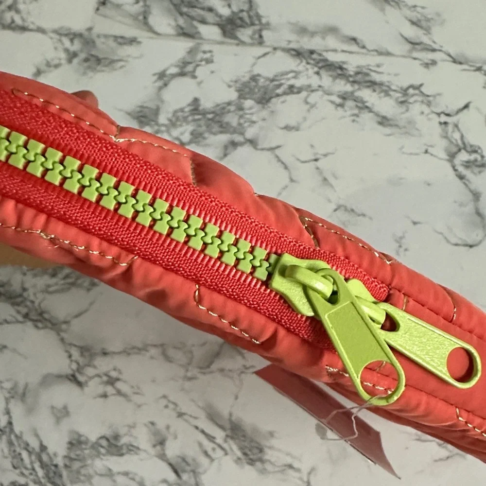 Heyday Coral Orange and Lime Puffy Laptop/Tablet Sleeve Up to 12.9